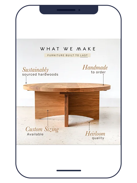 Handmade furniture ad