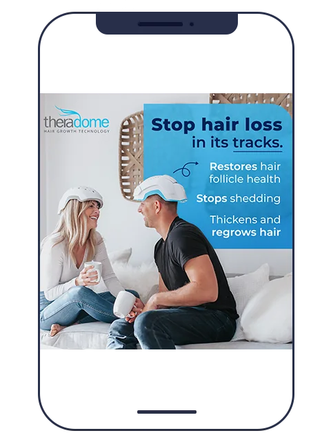 Hair loss treatment ad
